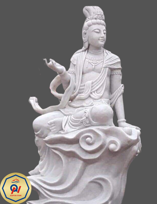 White Marble Lion Sculpture